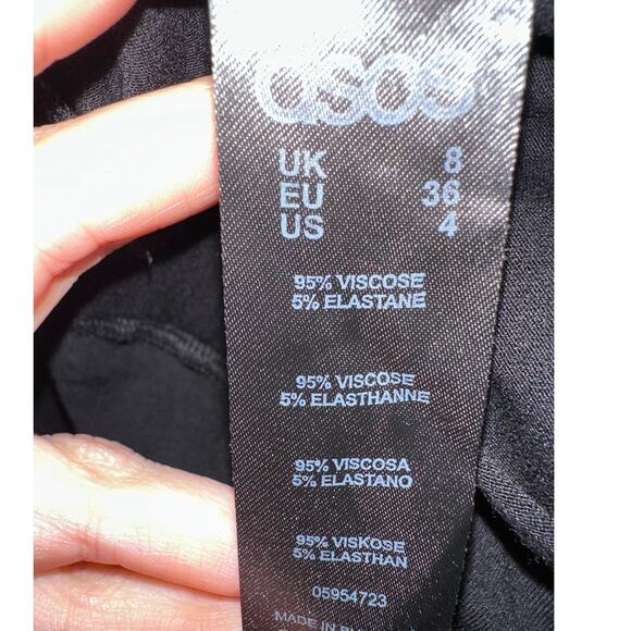 Asos black white trim sleeveless summer romper size 4 - Picture 4 of 13